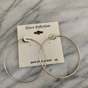 Silver Reflection Pure Silver Plated Earrings